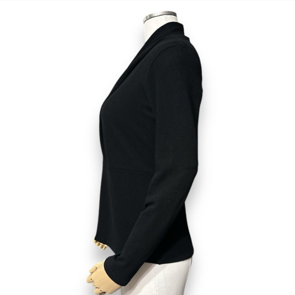 RONEN CHEN Black Knit Asymmetrical Draped Collar Top - Picture 5 of 7
